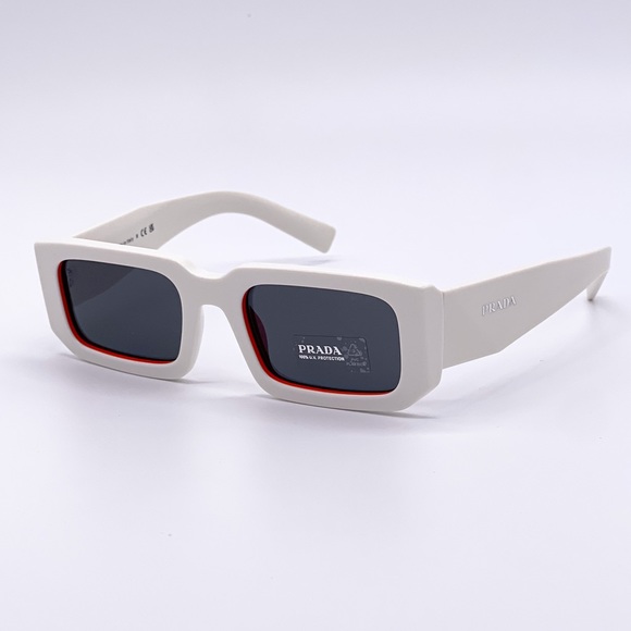 NEW PRADA PR06YS 17M5S0 WHITE ORANGE PRADA SUNGLASSES SPR 06Y 17M5S0 NEW PR06YS - Picture 3 of 12